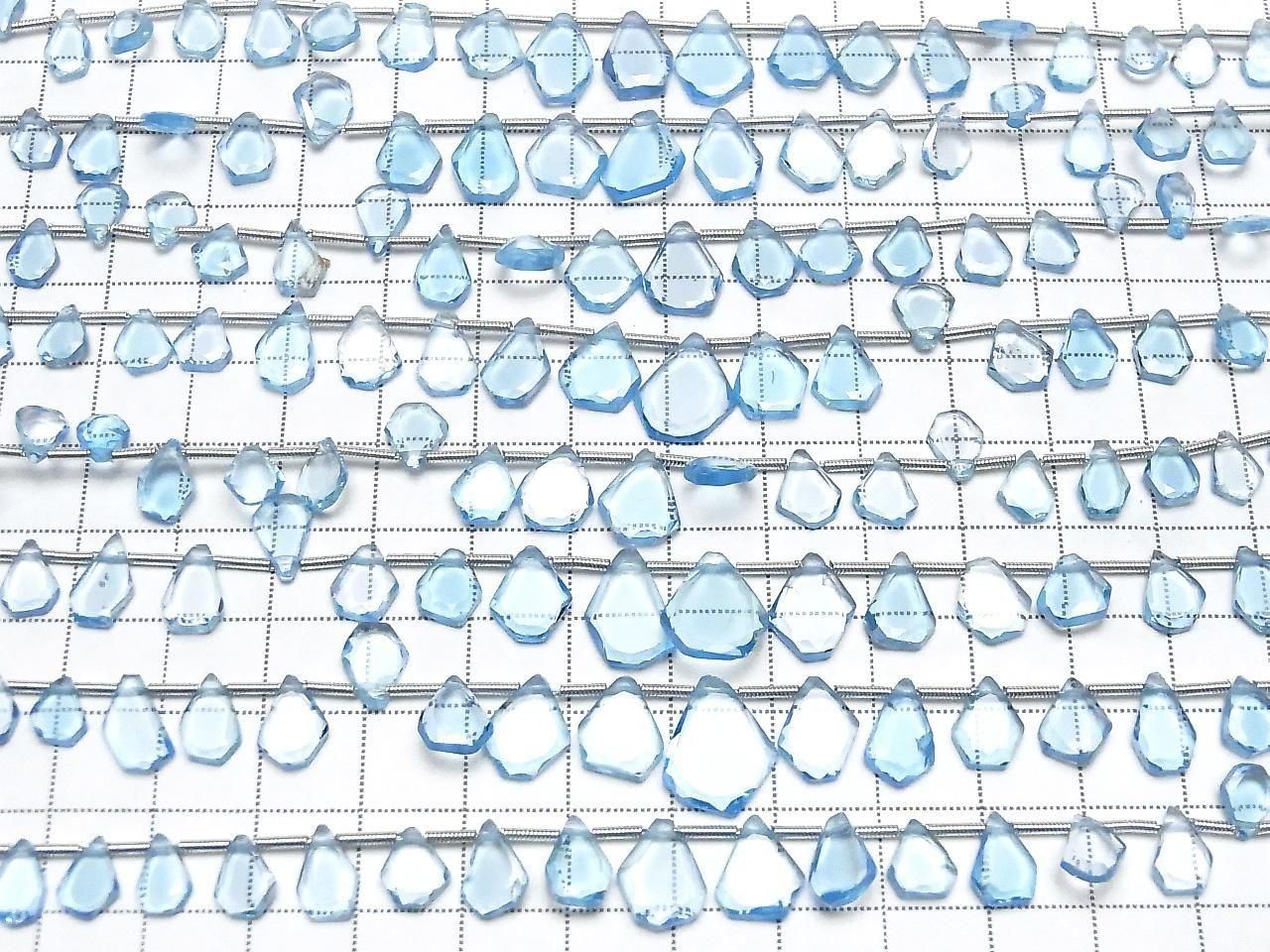High Quality Swiss Blue Topaz AAA- Rough Slice Faceted Half or 1strand beads (approx. 7 inches/18 cm)