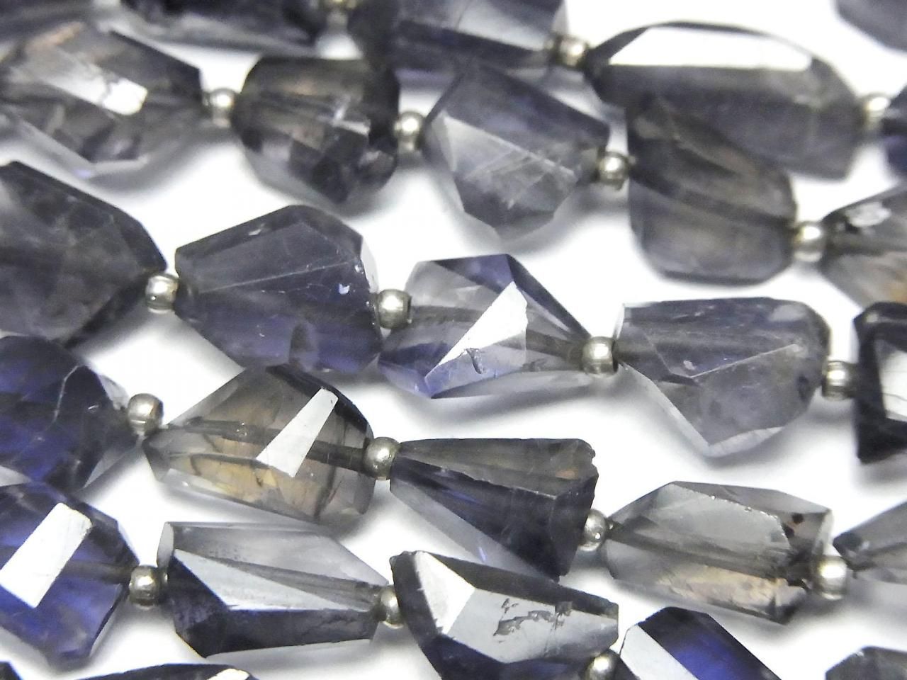 Iolite AA++ Faceted Nugget half or 1strand beads (aprx.9inch/23cm)