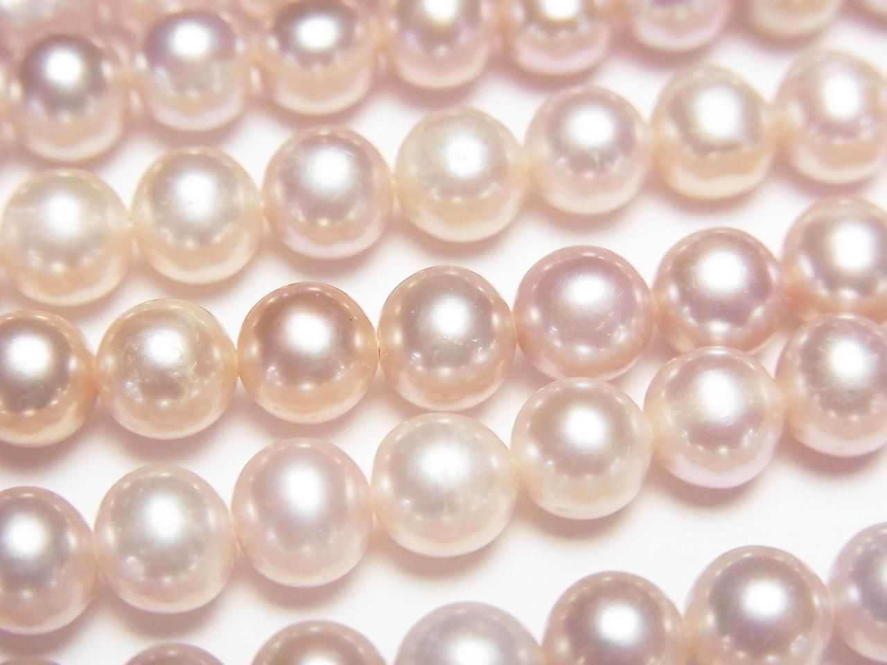 Fresh Water Pearls AA++ Potato 5.5-6mm Natural Color Classic Pink 1strand beads Beads (approx. 15 inch/37 cm)