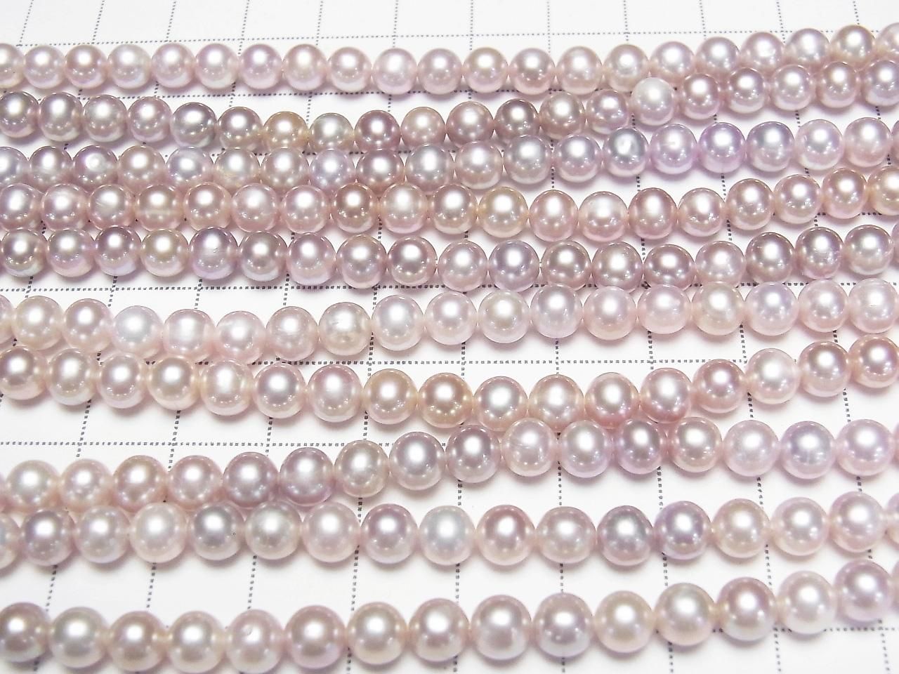 Fresh Water Pearls AA++ Potato 5.5-6mm Natural Color Classic Purple 1strand beads (approx. 15inch/37cm)