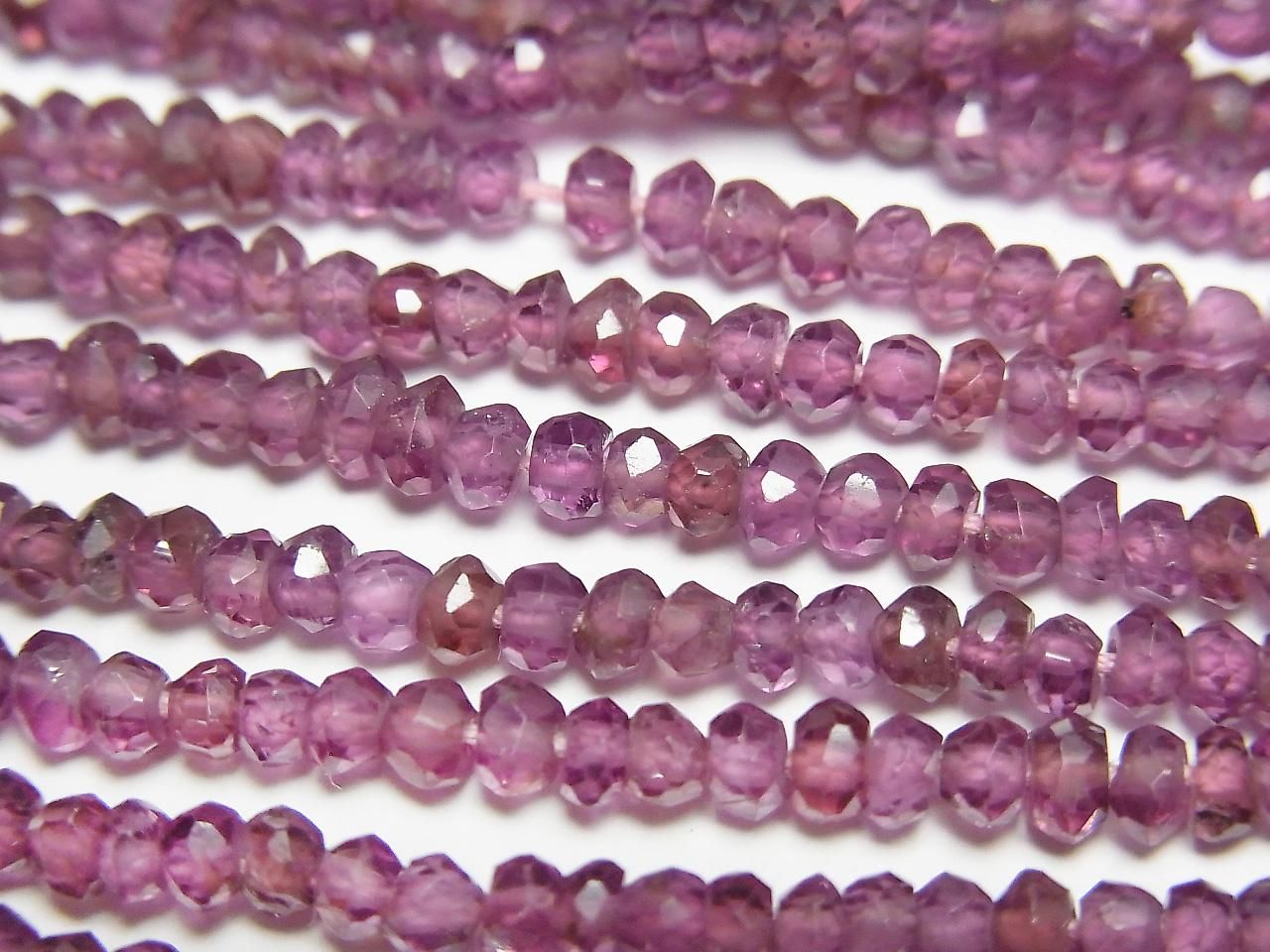 Rhodolite Garnet AAA Faceted Button Rondelle 1strand beads (aprx.13inch/33cm)