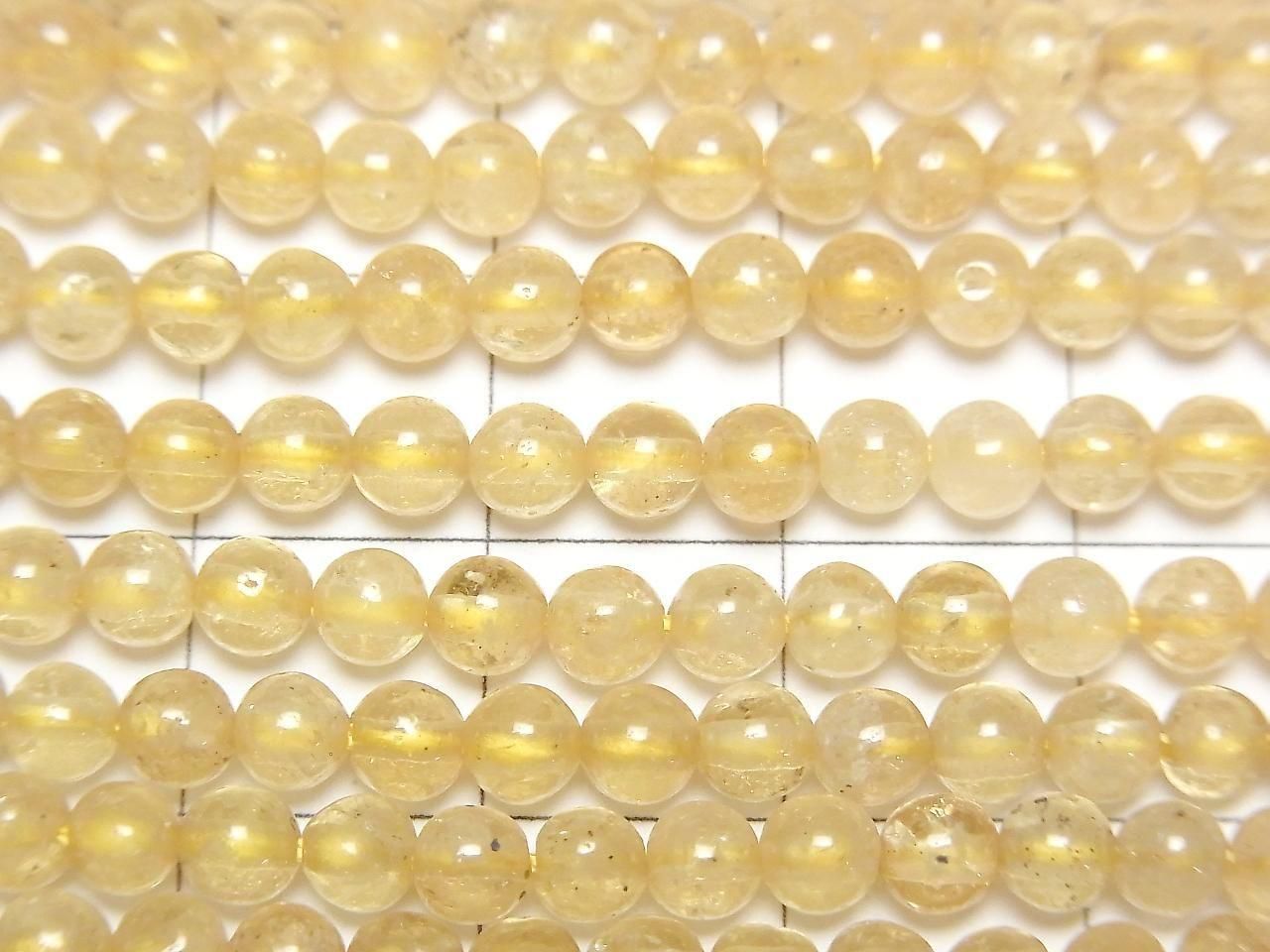 Yellow Garnet Round 4mm 1strand beads (approx. 15 inches/38 cm)