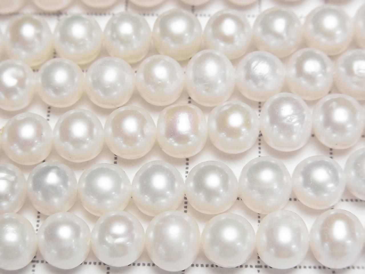 Fresh Water Pearls AA Potato 7-8mm White 1strand beads (approx. 15 inches/37 cm)