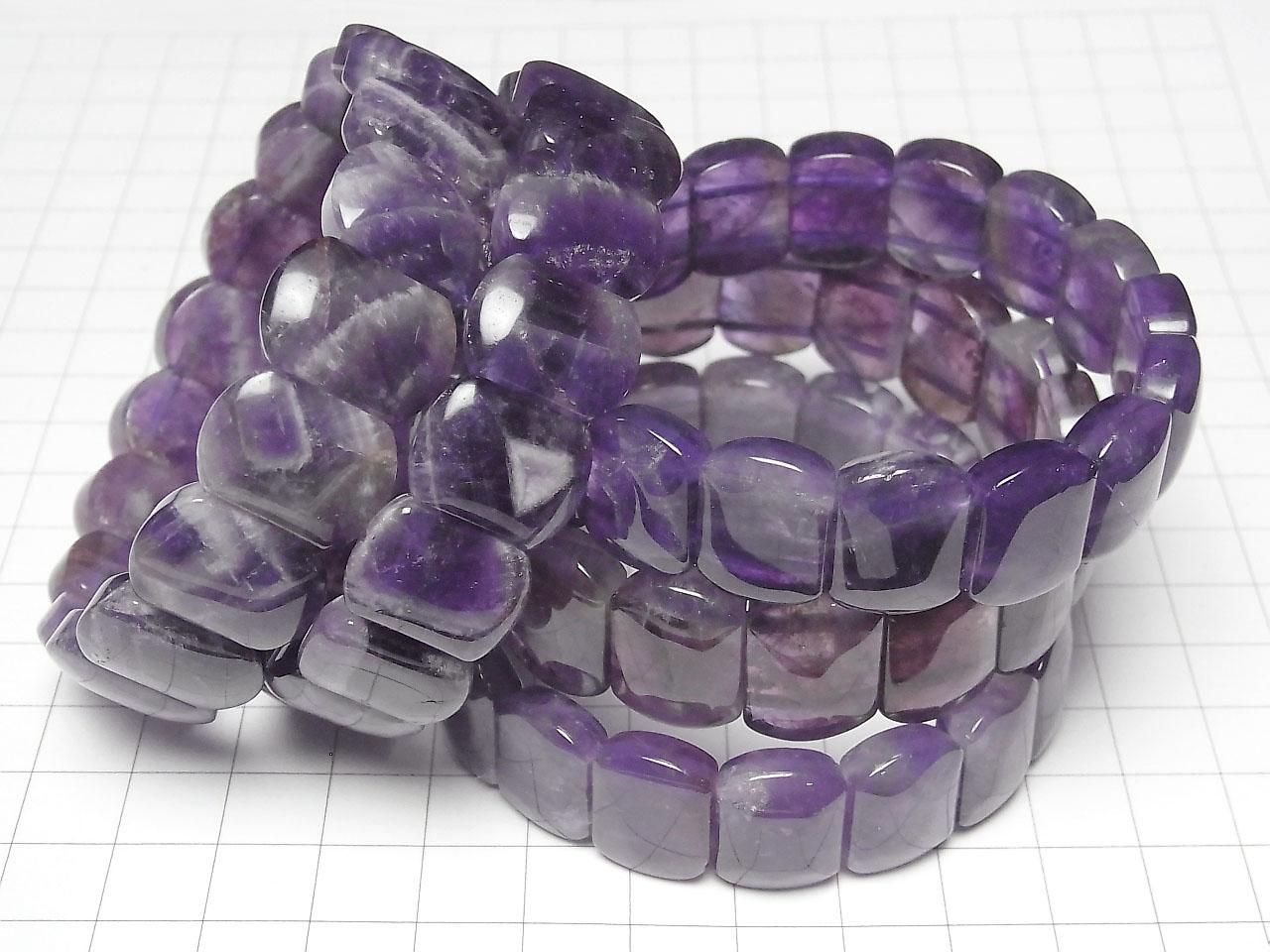 Amethyst AA 2-Hole Rectangle 16x12mm 1strand beads (Bangle Bracelet)
