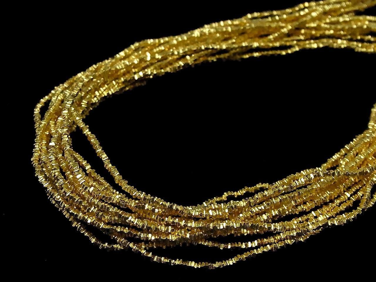 Karen Silver Chips (Discs) 1.5x1.5x1mm 18KGP 1/8 or 1strand beads (approx. 25 inches/62 cm)
