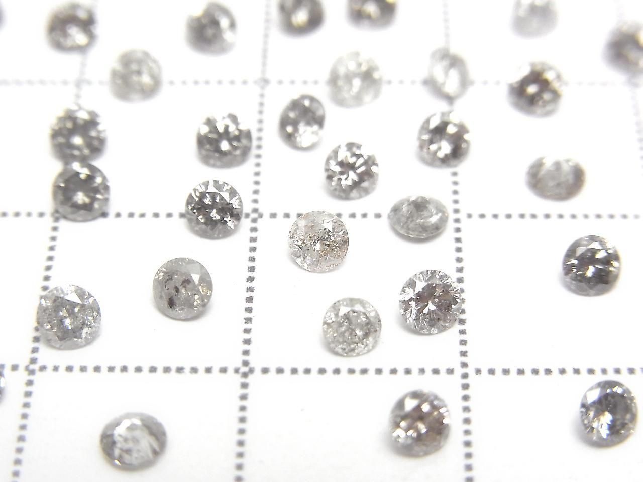 Salt and Pepper Diamond Loose Stone Round Brilliant Cut 3x3mm 1pc