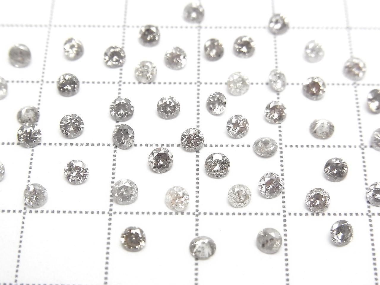 Salt and Pepper Diamond Loose Stone Round Brilliant Cut 3x3mm 1pc