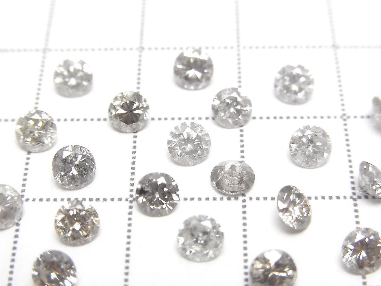 Salt and Pepper Diamond Loose Stone Round Brilliant Cut 4x4mm 1pc