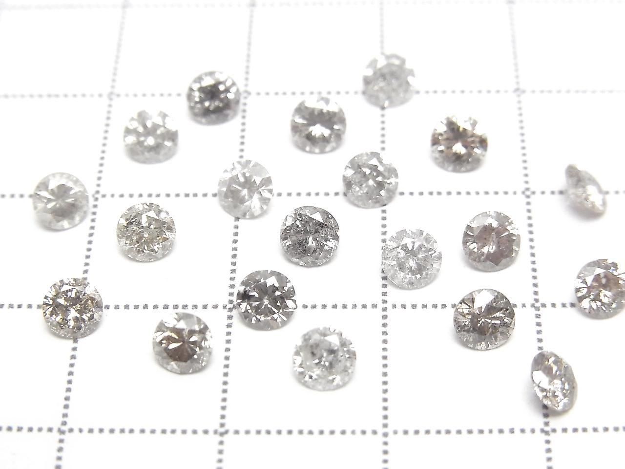 Salt and Pepper Diamond Loose Stone Round Brilliant Cut 4x4mm 1pc