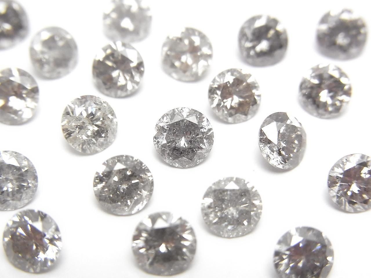 Salt and Pepper Diamond Loose Stone Round Brilliant Cut 5x5mm 1pc