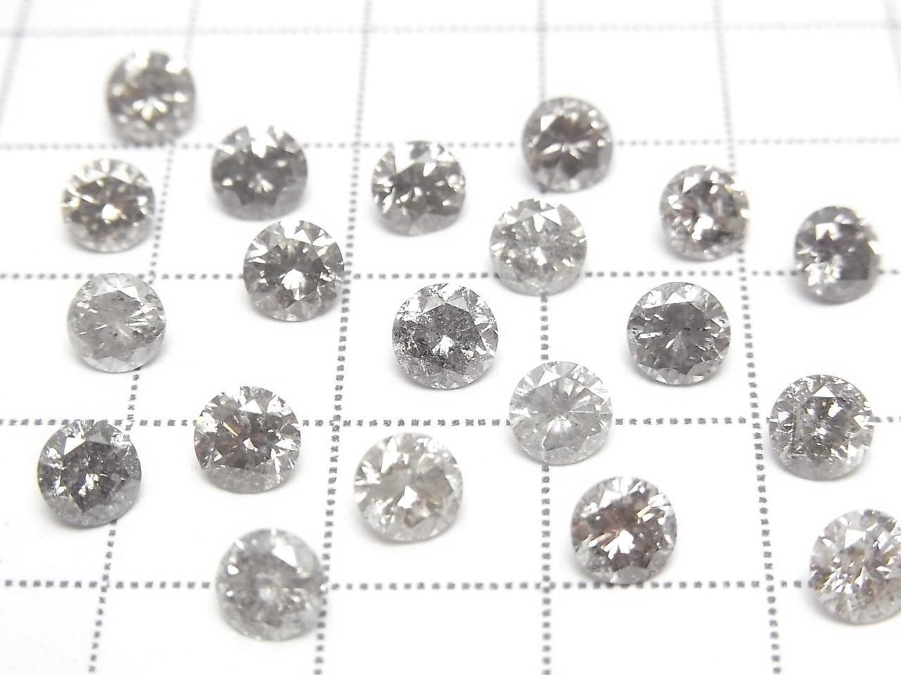 Salt and Pepper Diamond Loose Stone Round Brilliant Cut 5x5mm 1pc