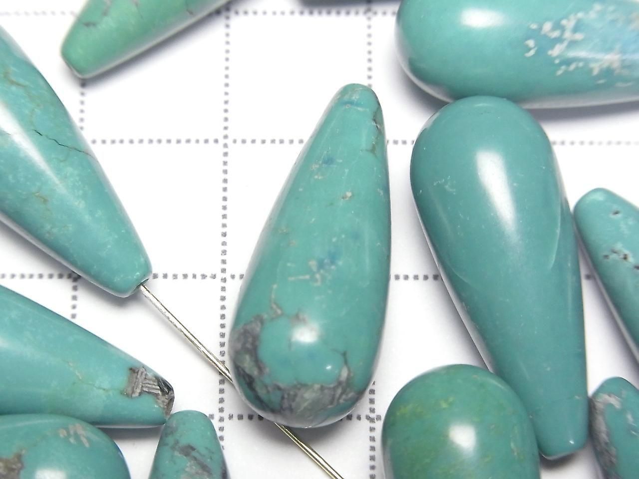Turquoise AA++ Half Drilled Hole Drop (Smooth) 25x10mm 1pc