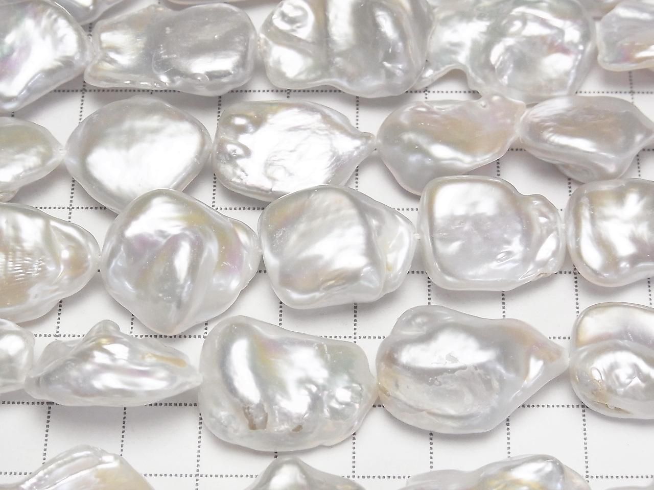 Fresh Water Pearl Keshi Pearls AA++ Baroque 14-24mm White 1strand beads (approx. 15 inch/37 cm)