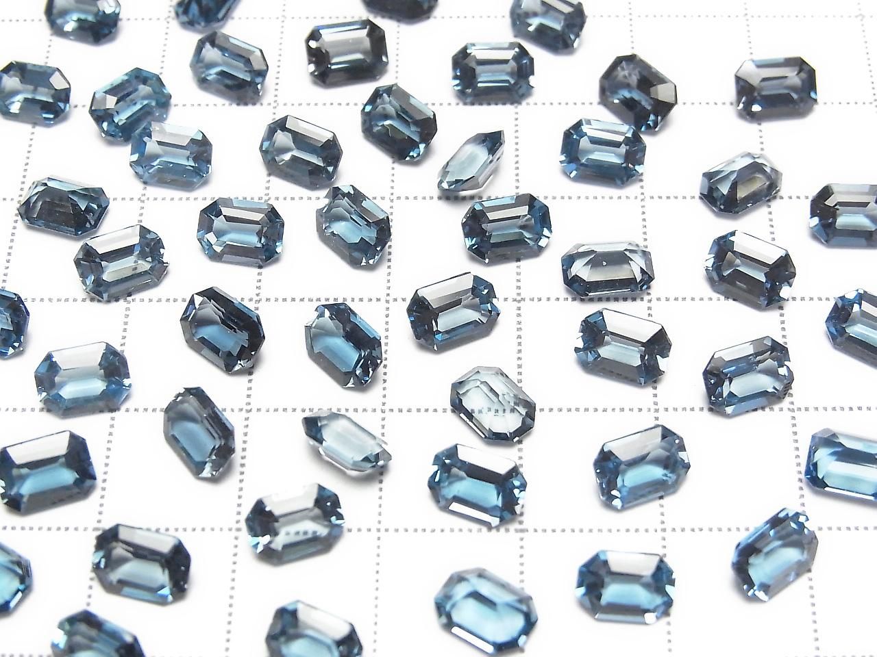 High Quality London Blue Topaz AAA Loose Stone Rectangle Faceted 7x5mm 2pcs
