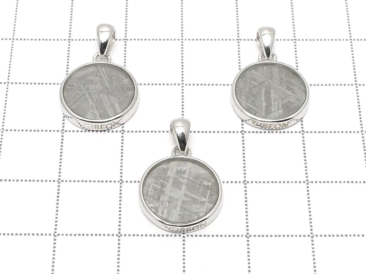 Meteorite (Gibeon ) Coin Pendant 13.5x13.5mm Silver925 1pc
