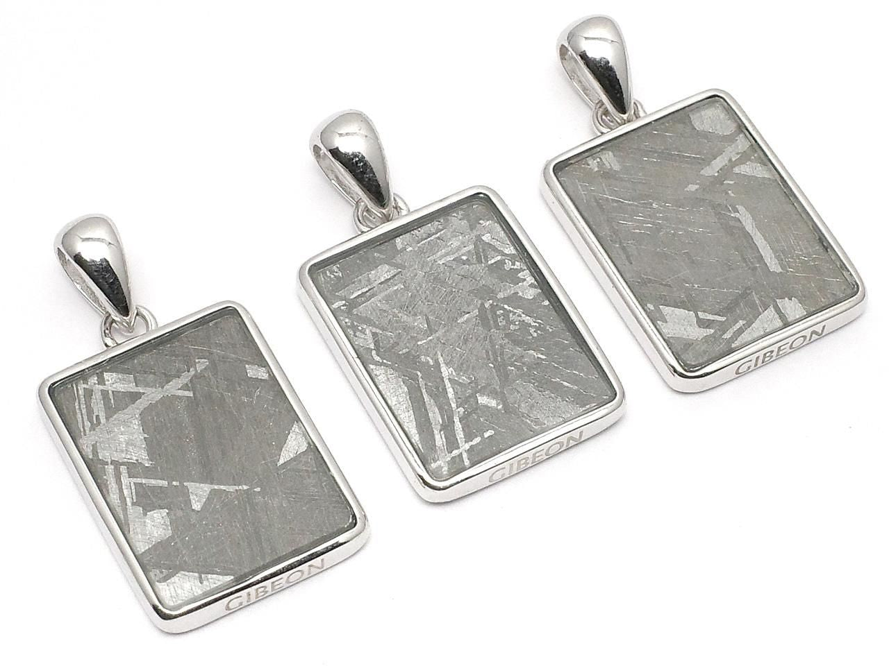 Meteorite (Gibeon) Rectangle Pendant 17.5x13.5mm Silver925 1pc