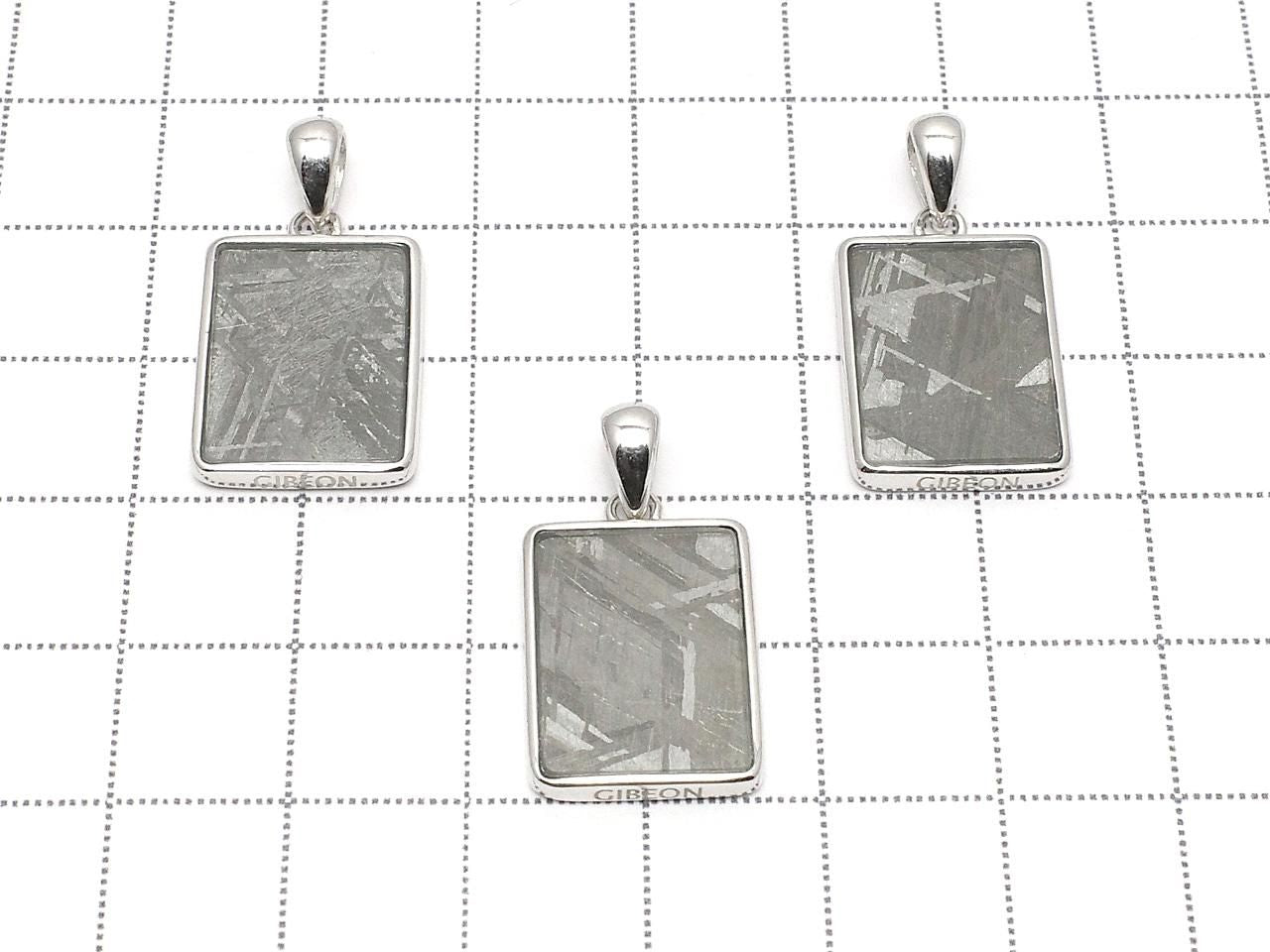 Meteorite (Gibeon) Rectangle Pendant 17.5x13.5mm Silver925 1pc