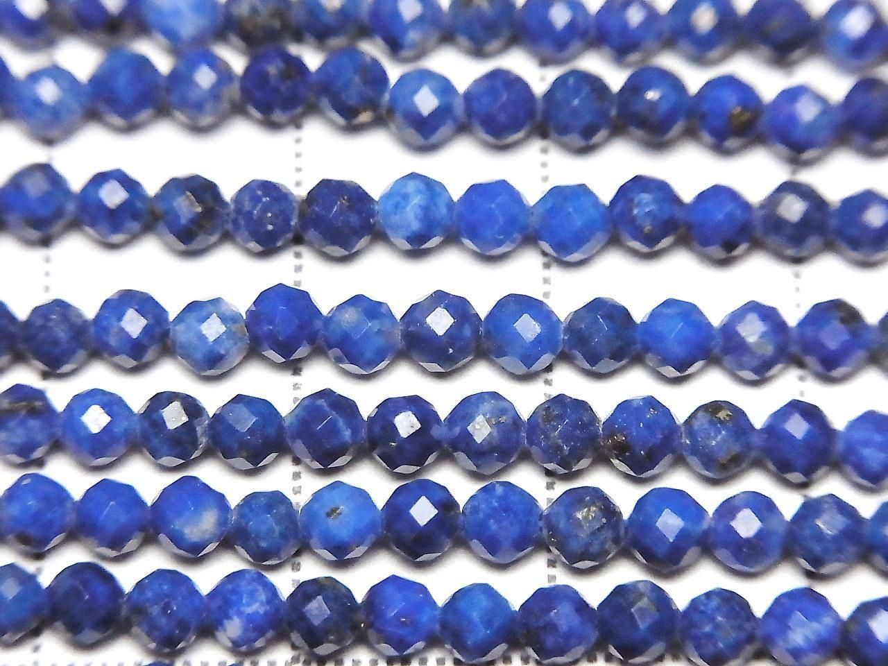 Lapislazuli AA+ Faceted Round 3mm 1strand beads (aprx.15inch/37cm)High Quality!