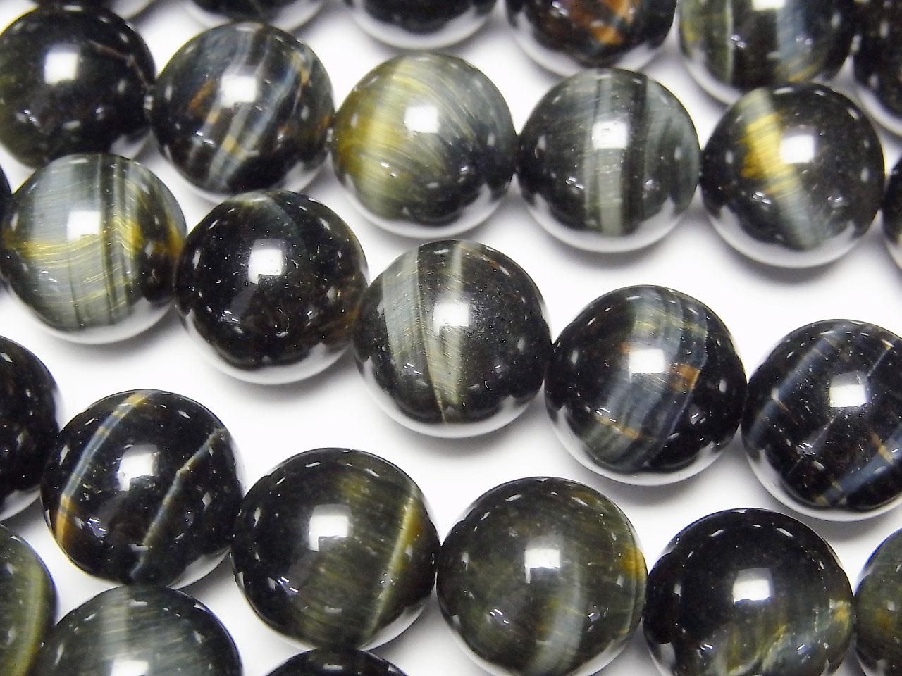 Natural color green tiger's eye AAA Round 12mm half or 1strand beads (approx. 15 inches/36 cm)
