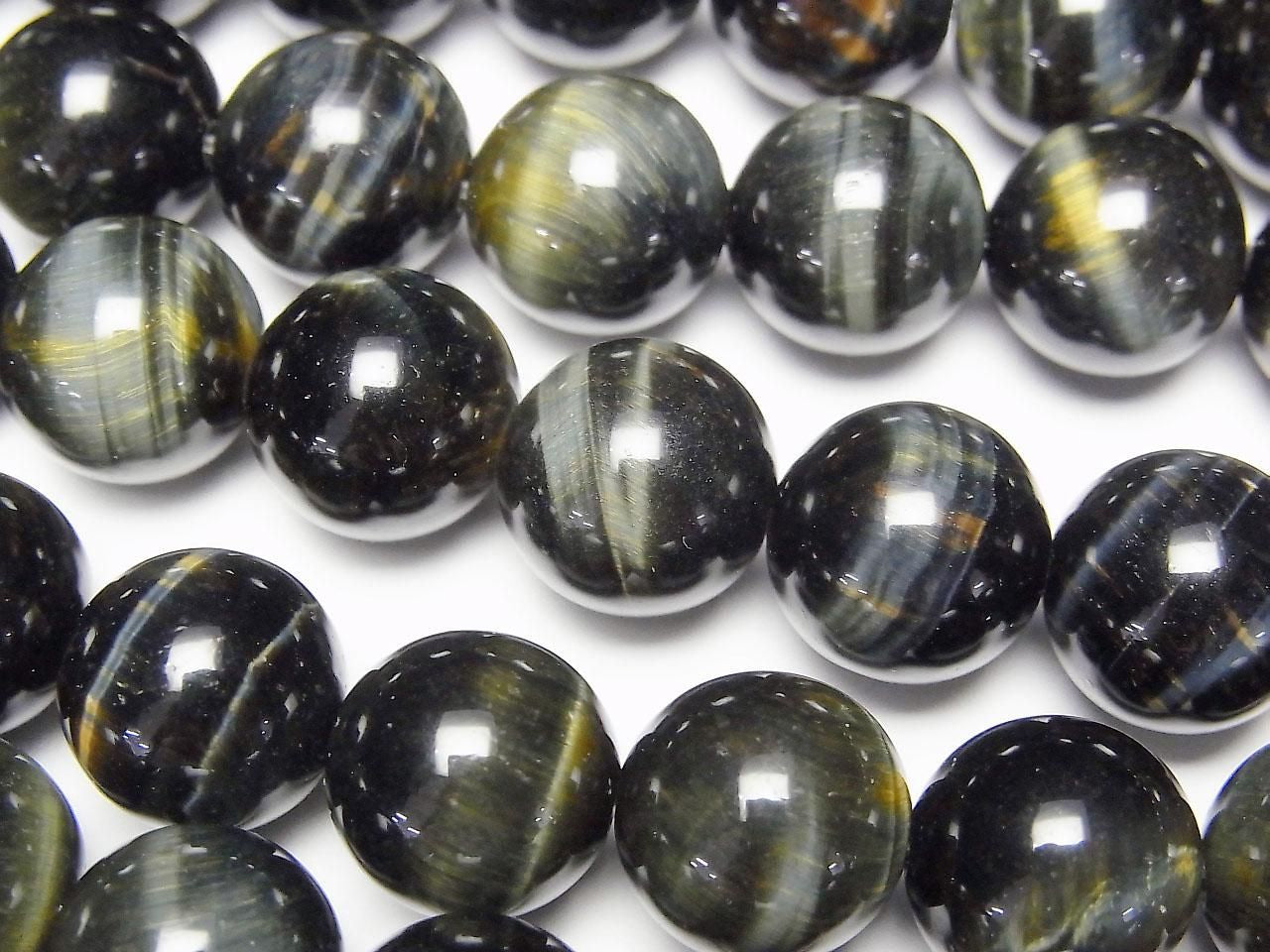 Natural color green tiger's eye AAA Round 12mm half or 1strand beads (approx. 15 inches/36 cm)