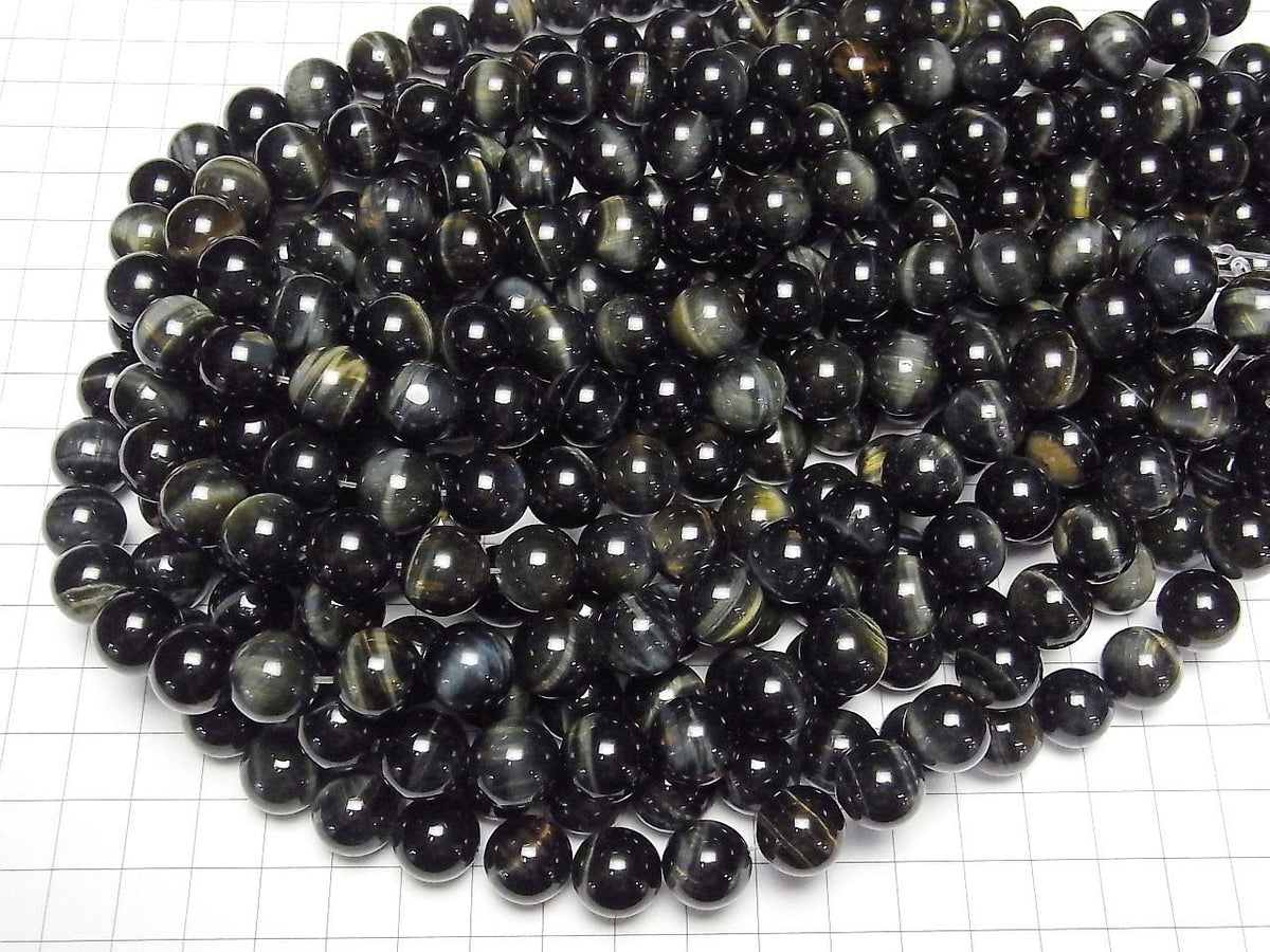 Natural color green tiger's eye AAA Round 12mm half or 1strand beads (approx. 15 inches/36 cm)