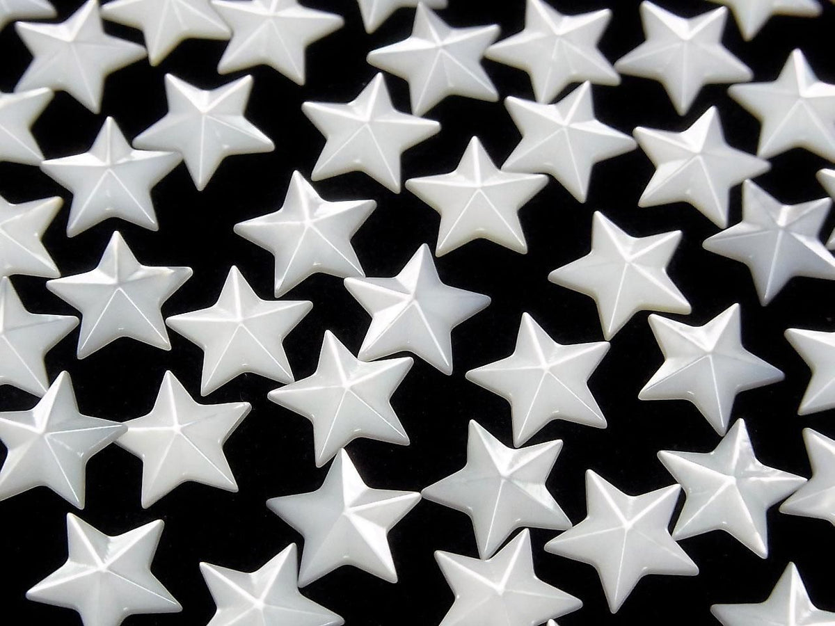 High Quality white shell (silver-lip oyster) AAA Loose Stone Star Shape 10x10mm 2pcs