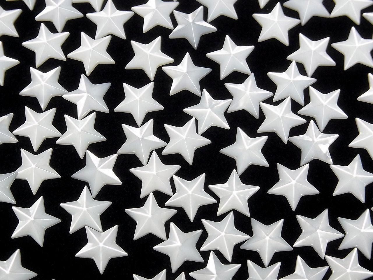High Quality white shell (silver-lip oyster) AAA Loose Stone Star Shape 10x10mm 2pcs