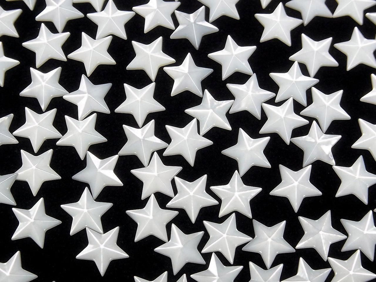 High Quality white shell (silver-lip oyster) AAA Loose Stone Star Shape 10x10mm 2pcs