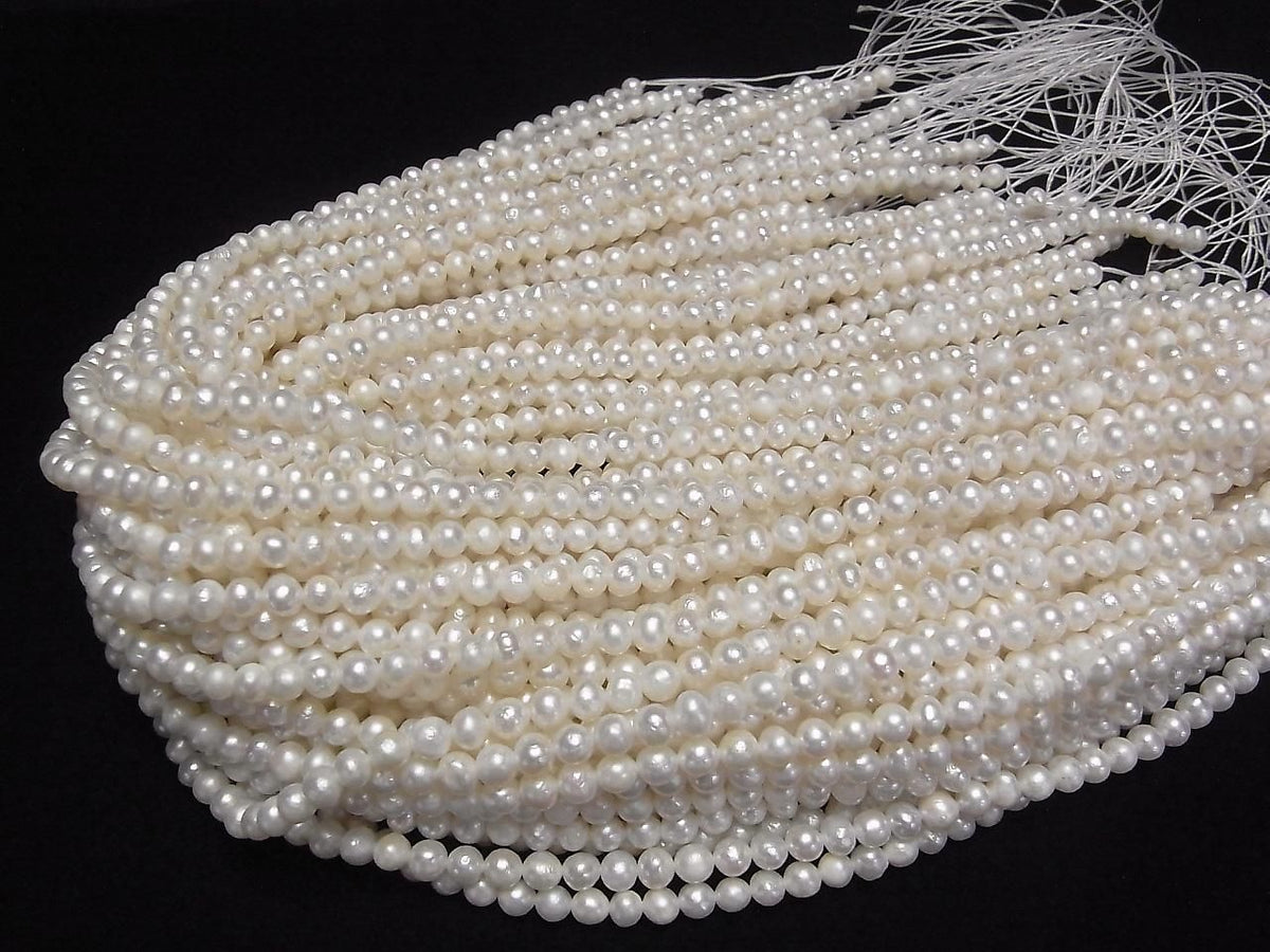 Fresh Water Pearl AA White Potato 4.5-5mm 1strand beads (approx. 13 inches/32 cm)