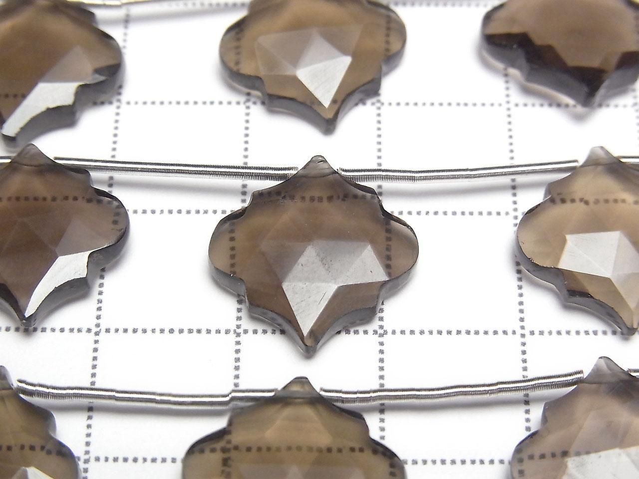 Smoky Quartz AAA Moroccan Shaped Cut 15x15mm 1strand beads (5pcs)