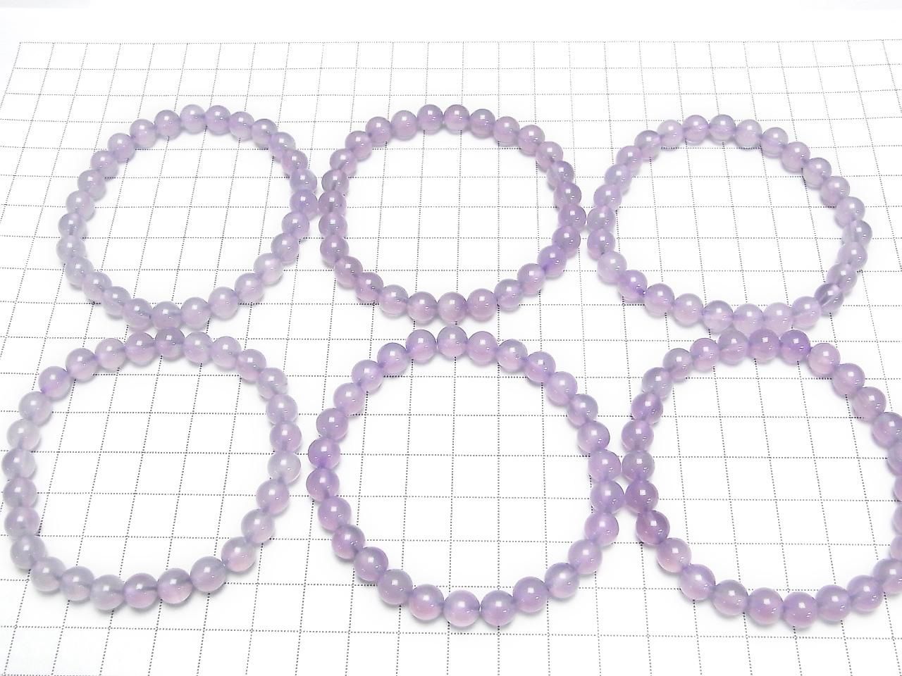 Indonesian Natural Color Purple Chalcedony AAA Round 7-7.5mm 1strand beads (Bracelet)