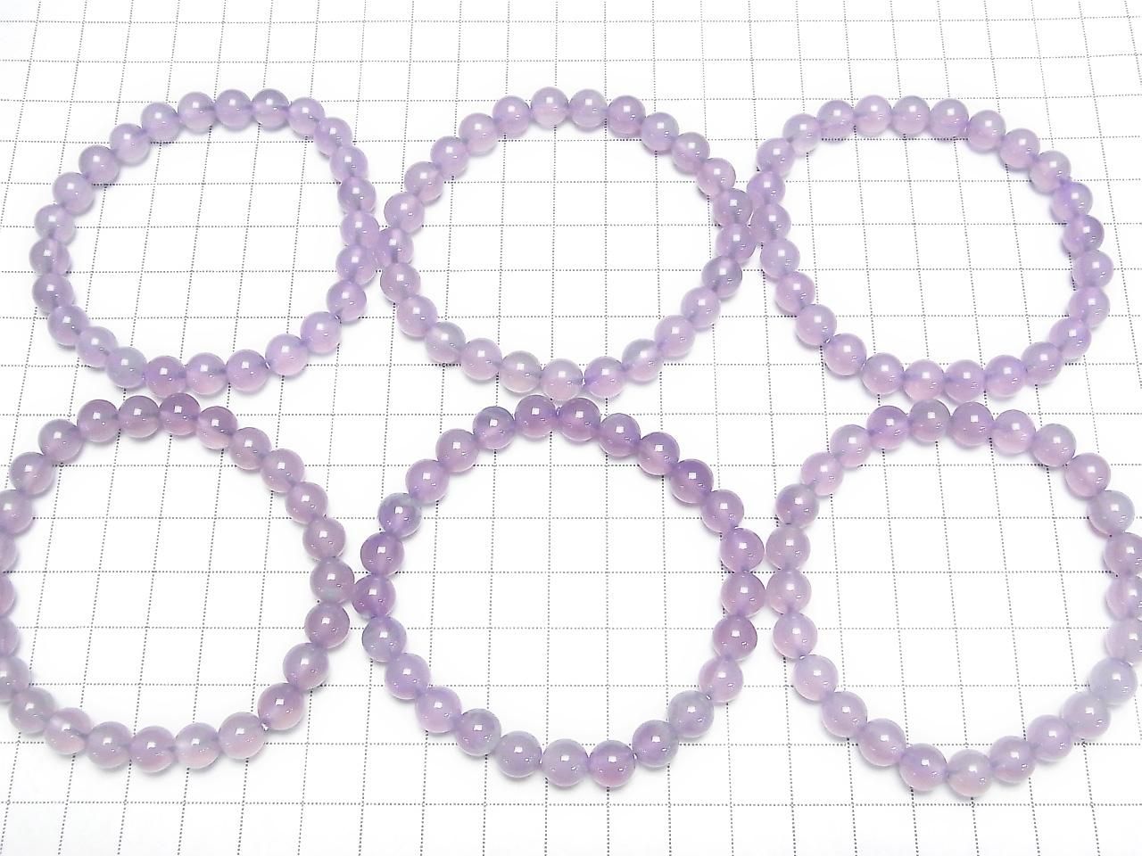 Indonesian Natural Color Purple Chalcedony AAA Round 8mm 1strand beads (Bracelet)