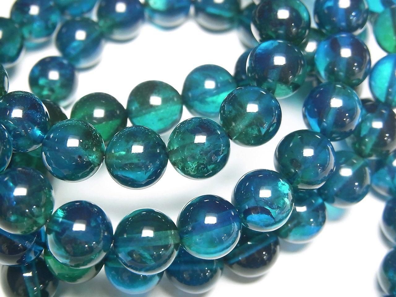 Amber peacock Blue Round 8mm 1strand beads (Bracelet)