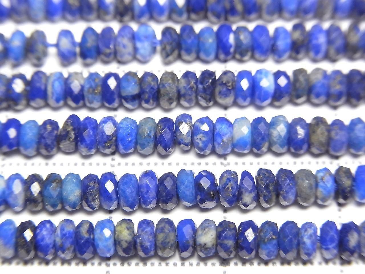 Lapislazuli AA+ Faceted Button Rondelle 3x3x1.5mm 1strand beads (aprx.15inch/38cm)High Quality!