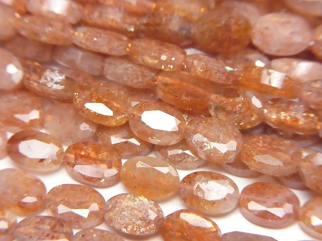 Sunstone AA++ Faceted Oval 6x4mm half or 1strand beads (aprx.14inch/35cm)High Quality!