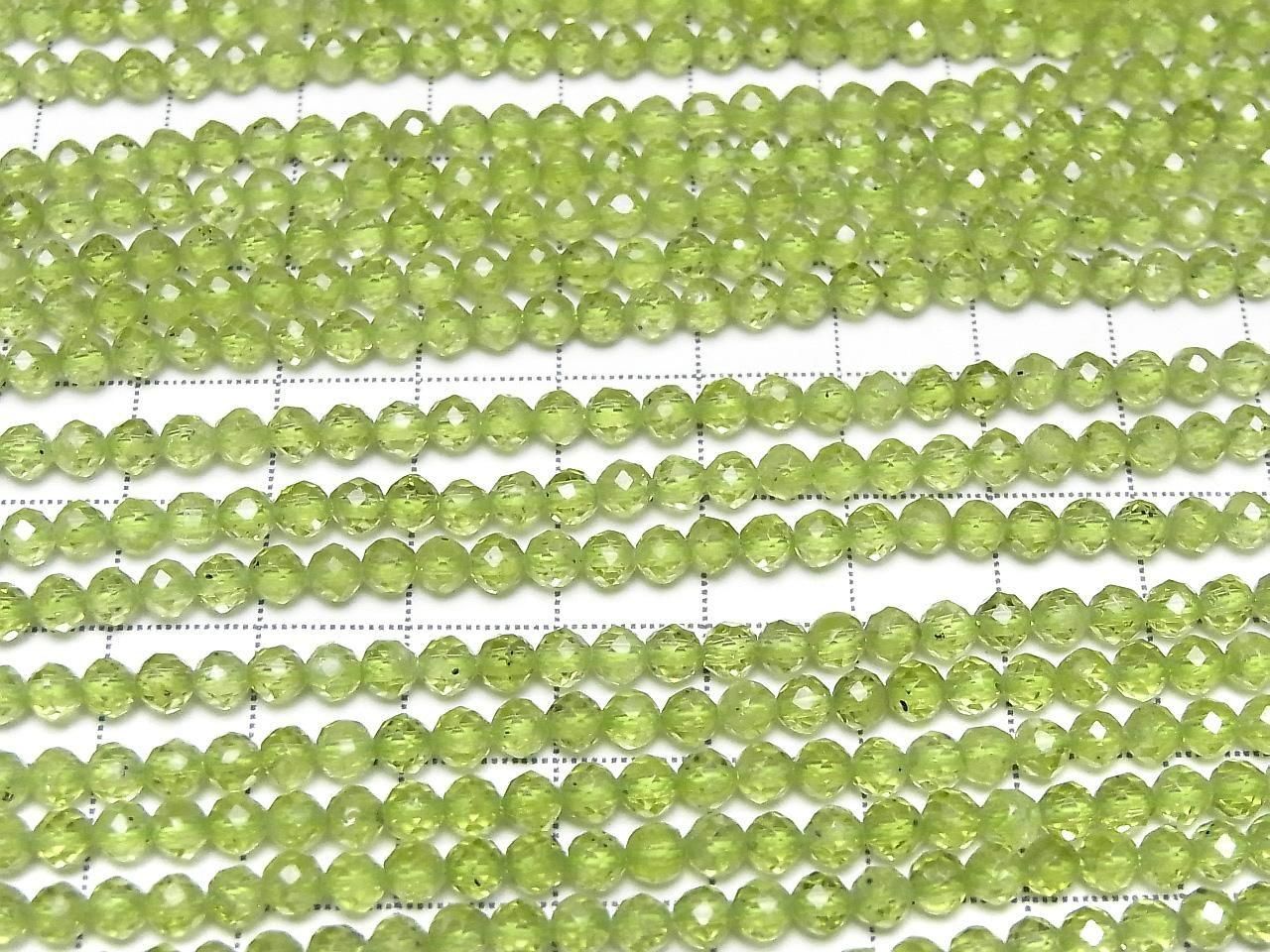 Peridot AAA Faceted Round 4mm half or 1strand beads (aprx.15inch/37cm)High Quality!