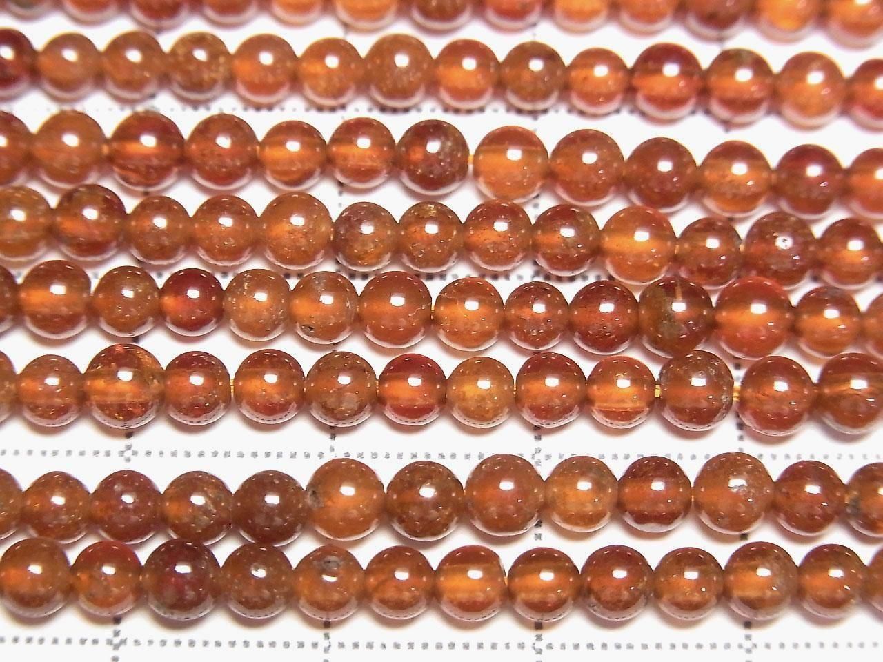 Hessonite Garnet AA Round 4mm 1strand beads (aprx.15inch/38cm)