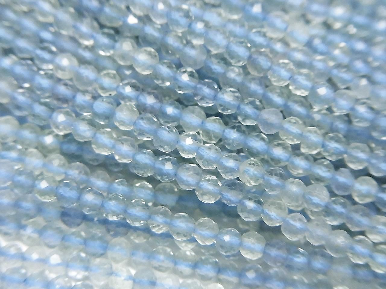 Blue-Green Fluorite AA++ Faceted Round 2mm 1strand beads (approx. 15 inches/36 cm) High Quality!