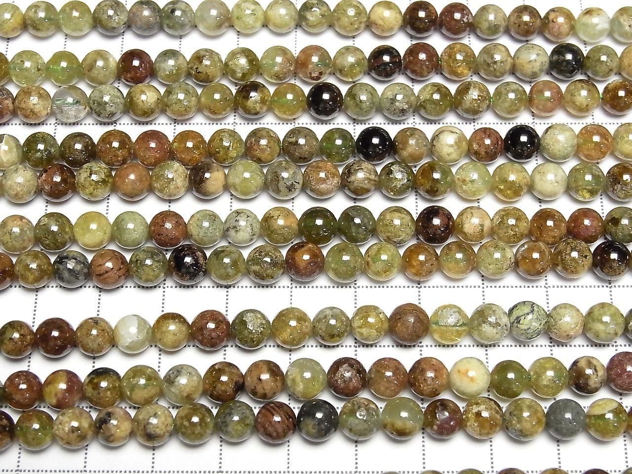 Green Garnet AA Round 6mm 1strand beads (approx. 15 inches/37 cm)