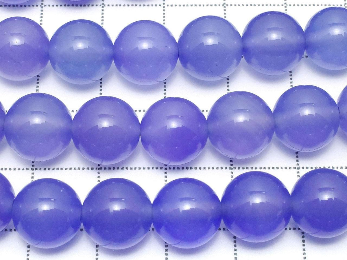 Violet-colored Chalcedony Round 10mm 1strand beads (approx. 14 inches/35 cm)