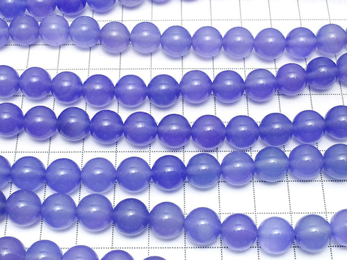 Violet-colored Chalcedony Round 10mm 1strand beads (approx. 14 inches/35 cm)