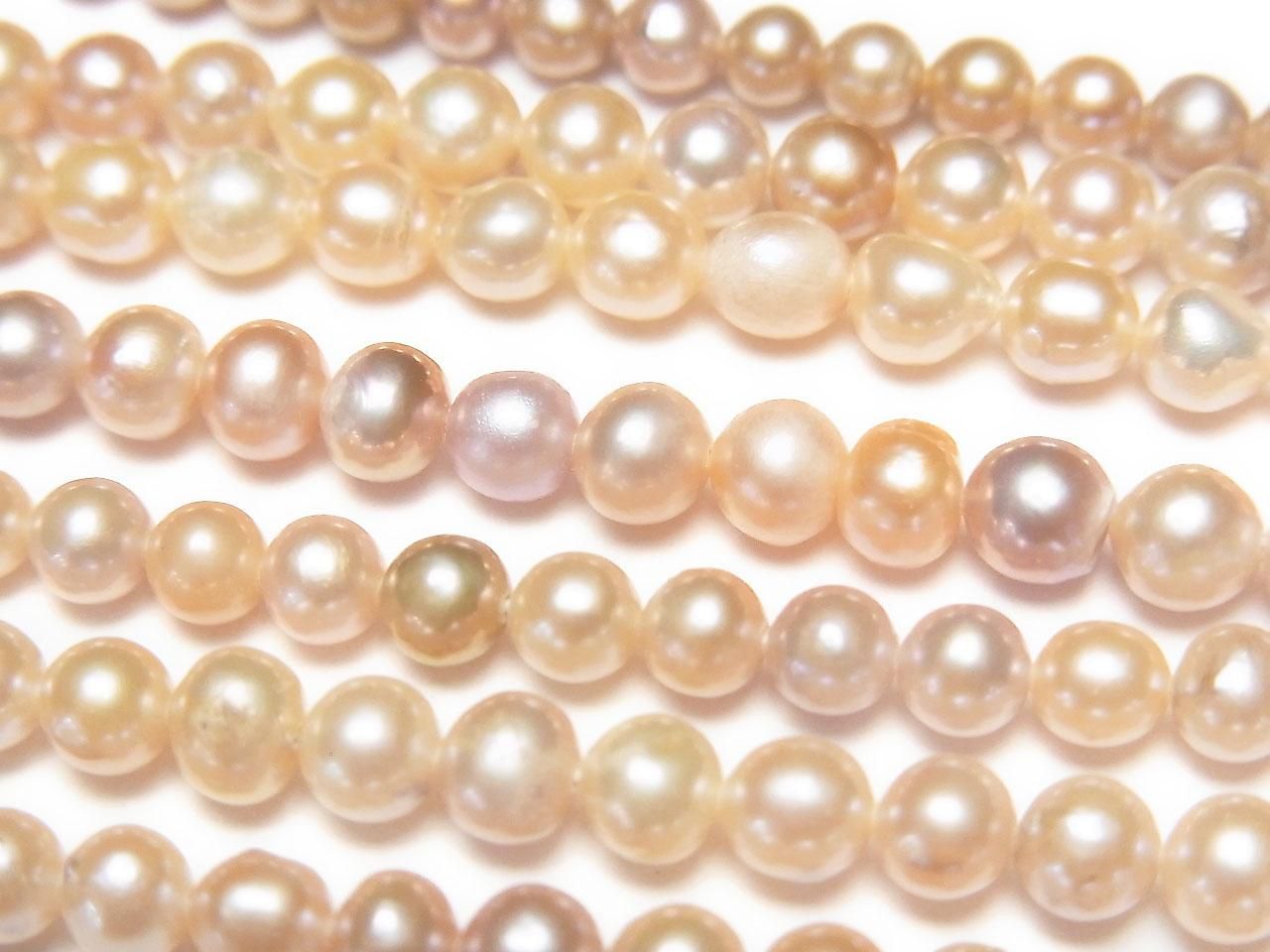 Fresh Water Pearl AA+ Potato 4mm Natural Color Mix - Classic Pink 1strand beads Beads (approx. 15 inch/37 cm)