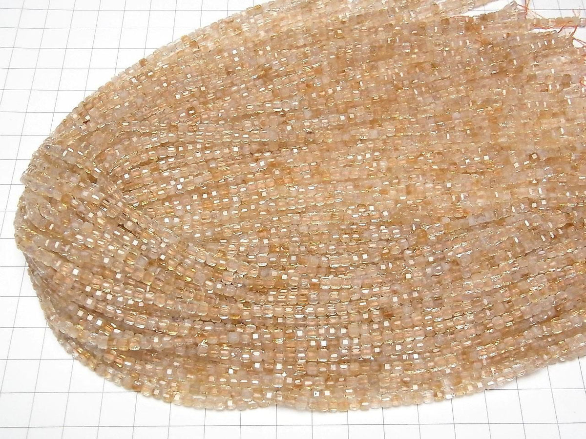 Bi-color Citrine AA+ Cube Shape 3x3x3mm 1strand beads (aprx.15inch/37cm)High Quality!