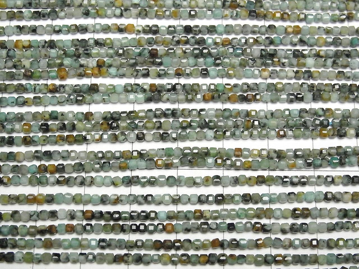 African Turquoise Cube Shape 2x2x2mm 1strand beads (aprx.15inch/37cm)High Quality!