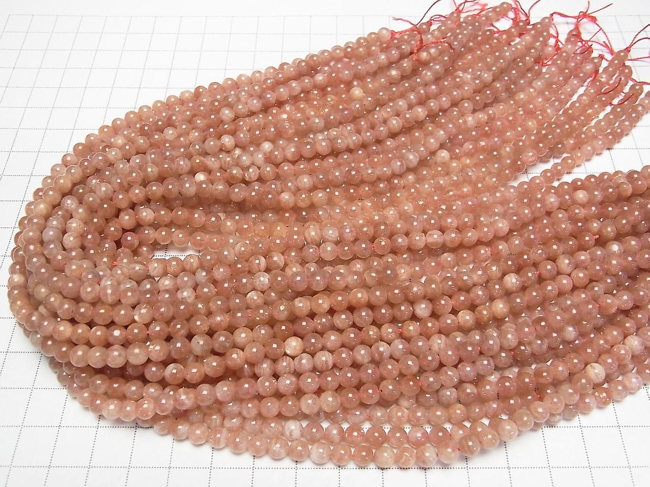 Sunstone AA+ Round 5mm 1strand beads (aprx.15inch/38cm)