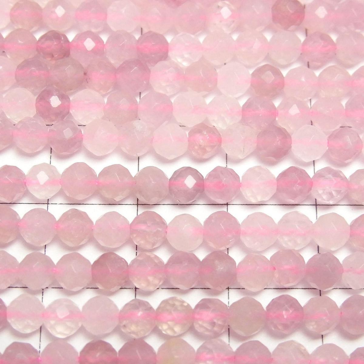 Deep Rose Quartz AA++ Faceted Round 4mm 1strand beads (approx. 15 inches/37 cm) High Quality!