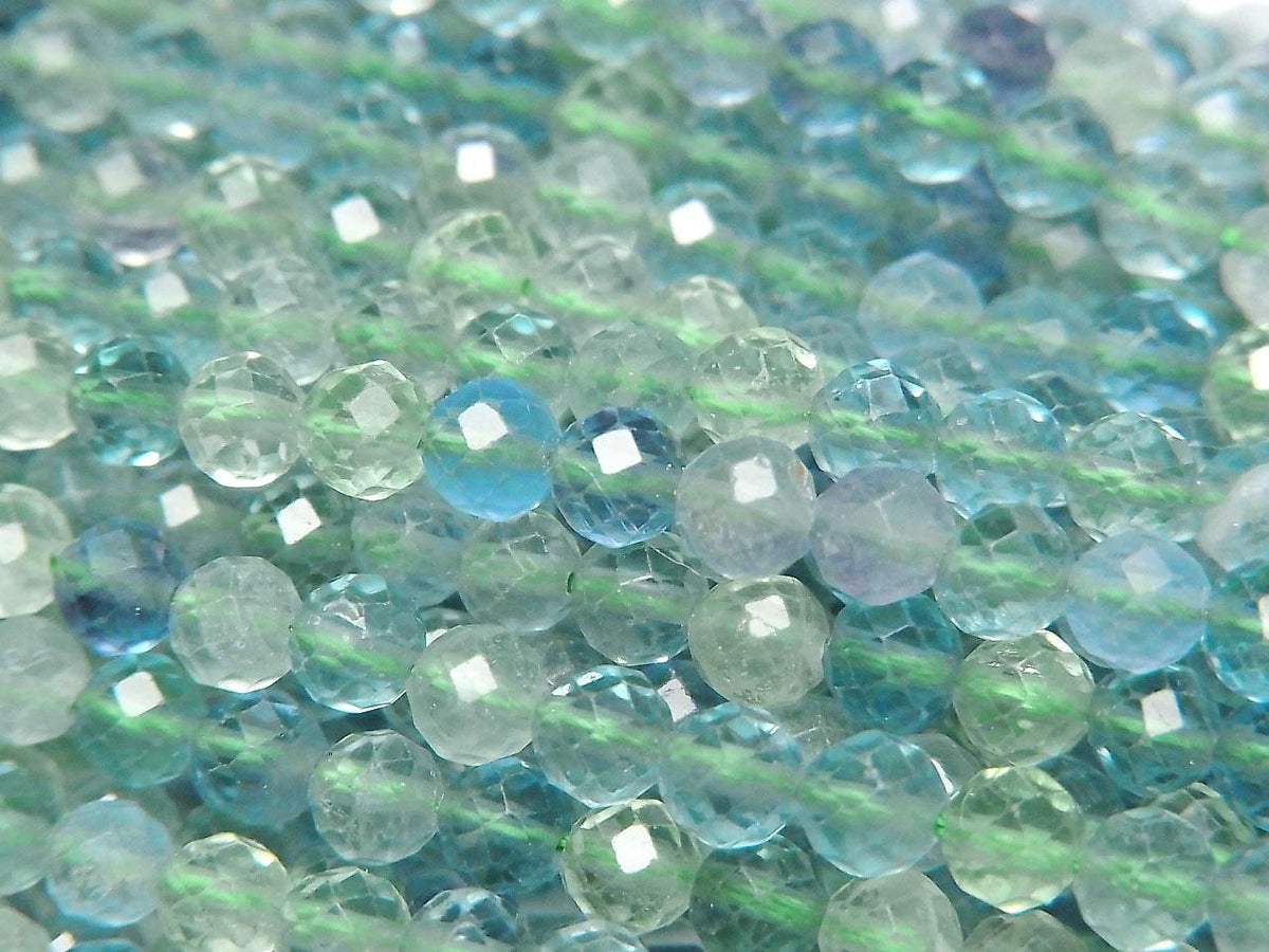 Blue-green Fluorite AAA- Faceted Round 4mm 1strand beads (approx. 15 inches/37 cm) High Quality!