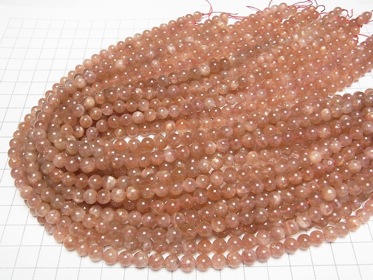 Sunstone AA+ Round 6.5-7mm less half or 1strand beads (aprx.15inch/38cm)