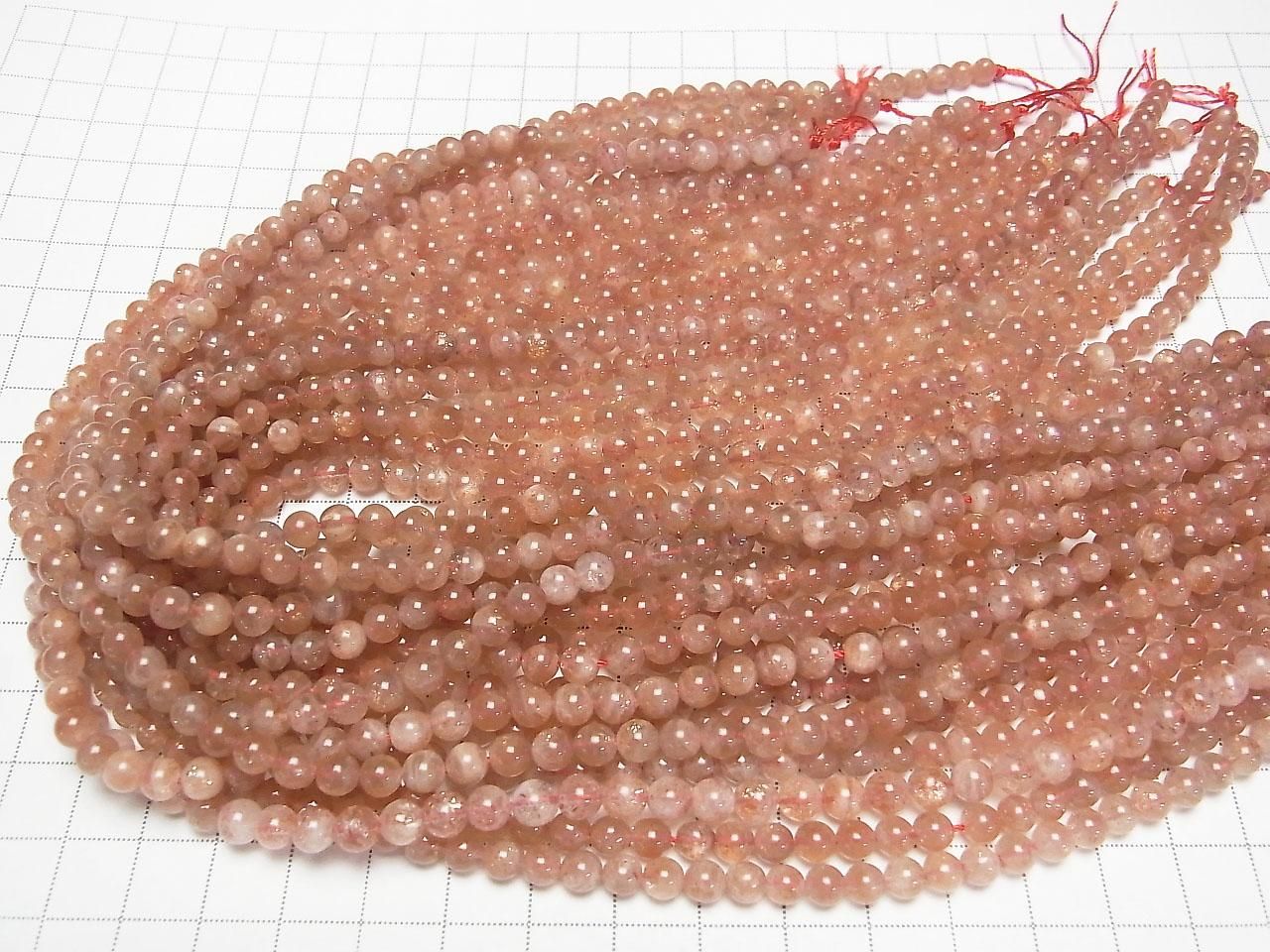 Sunstone AA+ Round 5mm 1strand beads (aprx.15inch/38cm)
