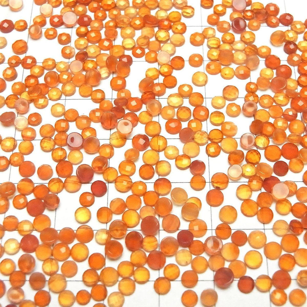 Carnelian AAA Round Faceted Cabochon 3x3mm 10pcs